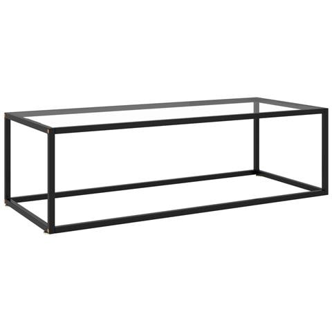 Tavolino Da Salotto Nero Con Vetro Temperato 120x60x35 Cm - Foto 2