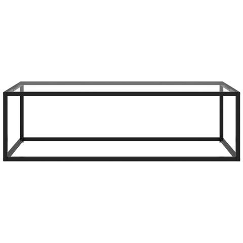 Tavolino Da Salotto Nero Con Vetro Temperato 120x60x35 Cm - Foto 1