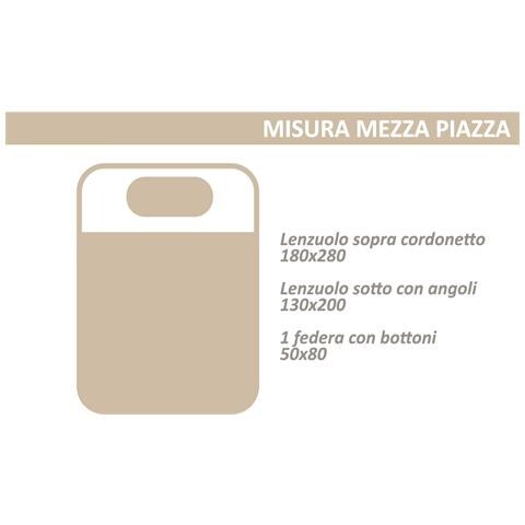 Completo Lenzuola Letto 100% Cotone Made In Italy Disegno Drops Piazza E Mezza Ottanio - Foto 2