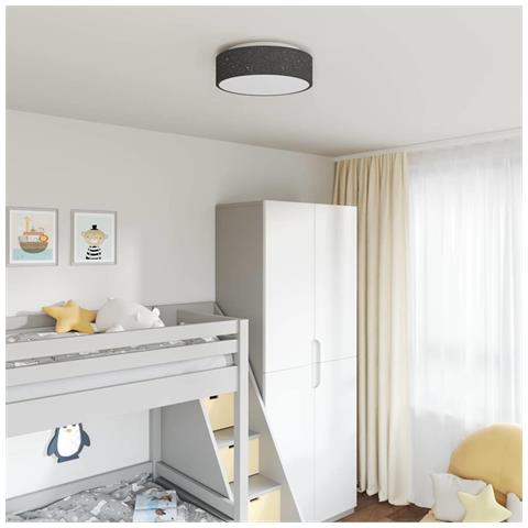Lampade da soffitto con paralume stellato Nero Ø 38 cm Tessuto E27 - Foto 2