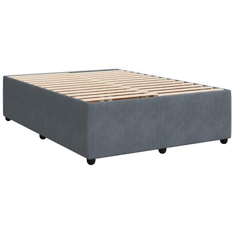 Giroletto a Molle con Materasso Grigio Scuro 140x190 cm Velluto - Foto 9