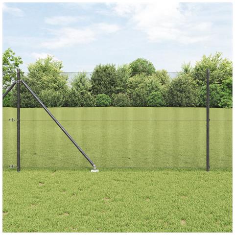 Set di Poste per Recinzione Set di 2 Grigio - Foto 2