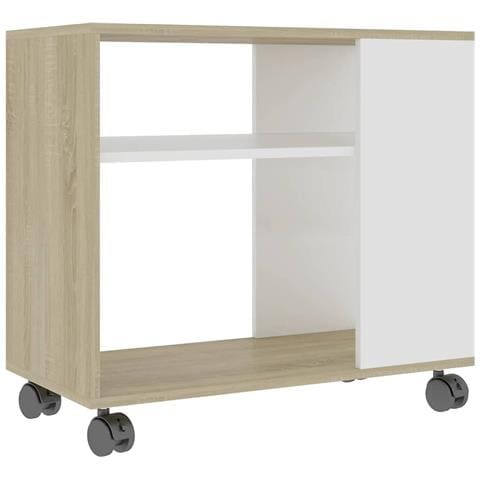 Lusso Casadino -  Tavolino Bianco E Sonoma 70x35x55 Cm Legno Multistrato - Foto 1