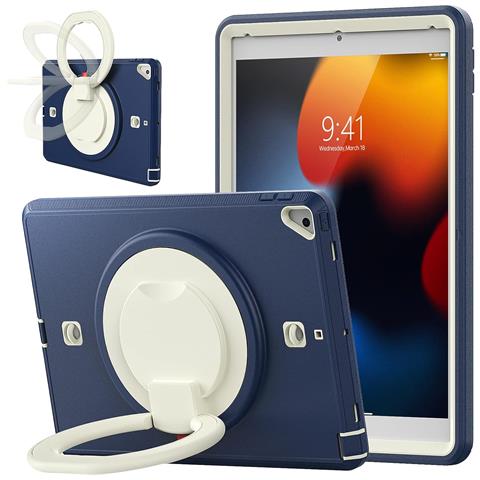 Custodia Per Ipad 9/8/7 10.2” Con Supporto E Tracolla Blu Navy - Foto 1