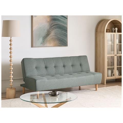 Divano Letto 3 Posti Alsten Tessuto Verde - Foto 1