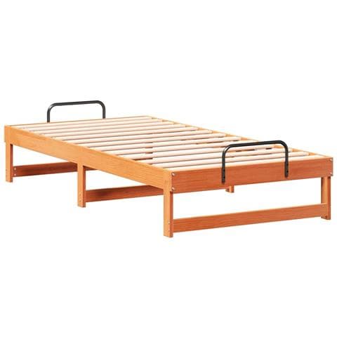 Struttura del letto Marrone 75 x 190 cm Pino massello - Foto 1