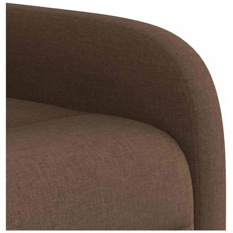 Poltrona Massaggiante Reclinabile Marrone in Tessuto - Foto 9