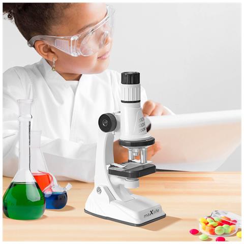 Microscopio Per Bambini Con Luce Led Regolabile Base Ruotante, Bianco - Foto 4