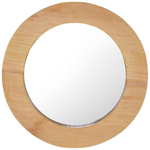 Specchio Da Parete 40 Cm In Legno Di Teak Rotondo - Foto 2