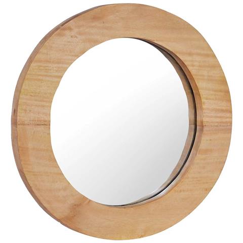 Specchio Da Parete 40 Cm In Legno Di Teak Rotondo - Foto 1