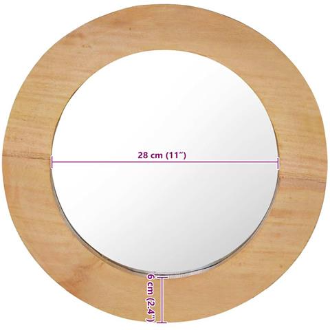 Specchio Da Parete 40 Cm In Legno Di Teak Rotondo - Foto 6