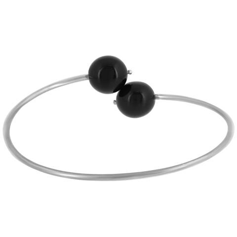 Bracciale Flessibile Regolabile In Argento Sterling 925, Nero - Foto 2