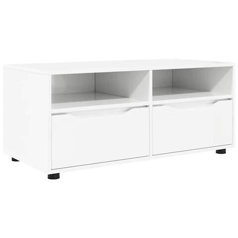 Mobile TV Bianco Lucido 100 x 48 x 43 cm Legno multistrato - Foto 1