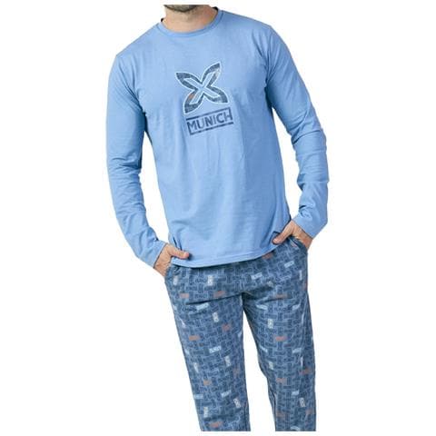 Pigiama A Maniche Lunghe Da Uomo Mu16 - Foto 2