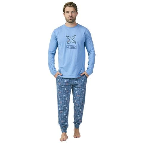 Pigiama A Maniche Lunghe Da Uomo Mu16 - Foto 1