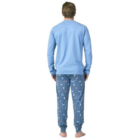 Pigiama A Maniche Lunghe Da Uomo Mu16 - Foto 3