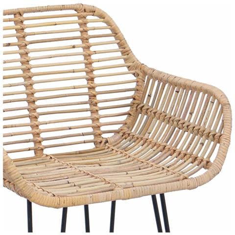 Sedia da Bar 2 pcs Naturale 55 x 52 x 105 cm Rattan e Ferro - Foto 9