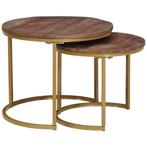 Tavoli da Caffè Nido 2 pcs Legno massello di mango e acciaio - Foto 1