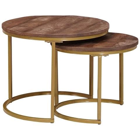 Tavoli da Caffè Nido 2 pcs Legno massello di mango e acciaio - Foto 2