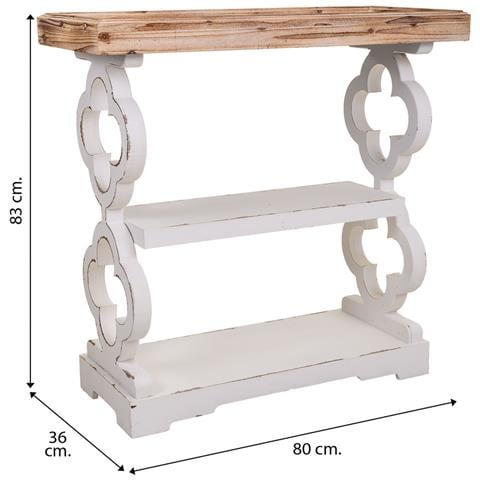 Mobile Da Ingresso In Legno Bianco Intagliato 80x36x83h - Foto 8