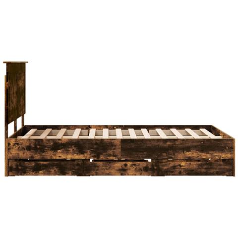 Struttura del letto con cassetto Rovere fumé 120 x 190 cm - Foto 9