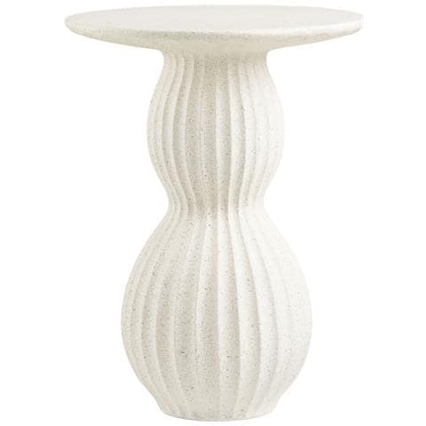 Tavolino Da Appoggio Newtown In Fiberclay Bianco Forma Organica Ø40x55 Cm - Foto 1