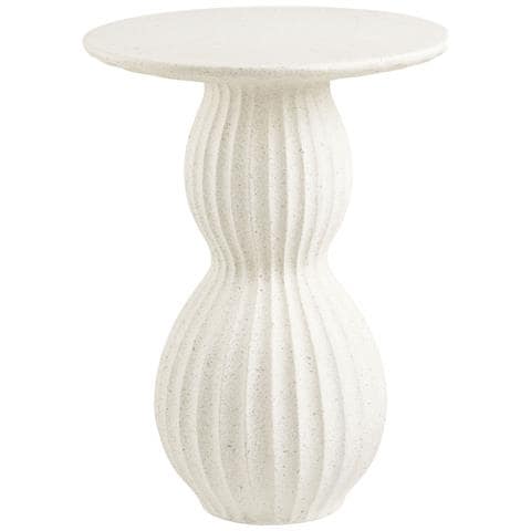 Tavolino Da Appoggio Newtown In Fiberclay Bianco Forma Organica Ø40x55 Cm - Foto 2