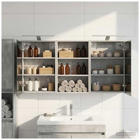 Set di Armadi da Bagno con lo scaffale 3 pcs 126 x 16 x 62.5 cm - Foto 2