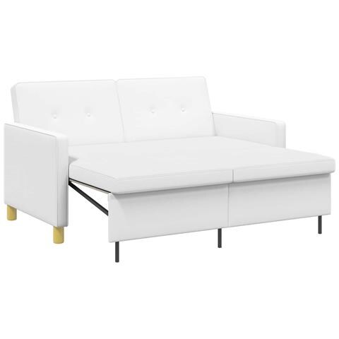 Divano Letto Estraibile Bianco Tessuto - Foto 1