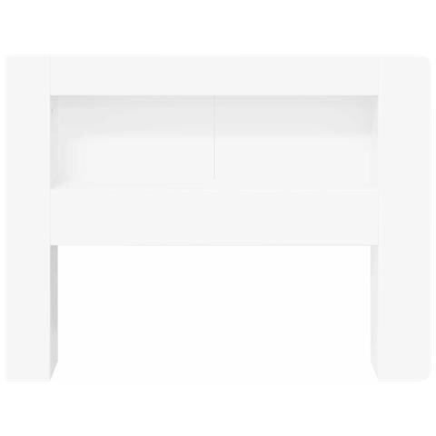 Testata del letto con archiviazione Bianco Legno ingegnerizzato - Foto 2