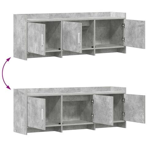 Mobile TV 130 x 33 x 47 cm Grigio Cemento Legno ingegnerizzato - Foto 9