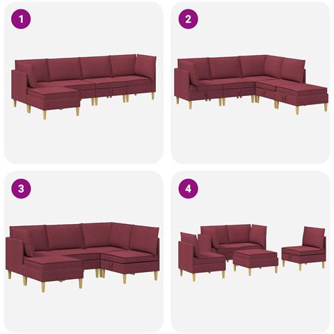 Set di divani modulari con spazio di archiviazione 5 pcs - Foto 9