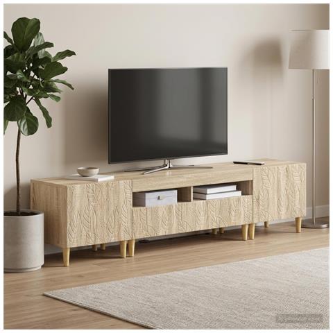 Mobile TV LED a 5 pezzi Rovere Sonoma Legno ingegnerizzato - Foto 2