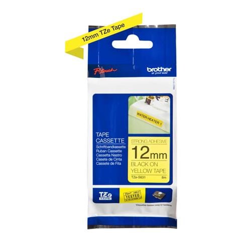 Nastro per Etichettatrice Formato 12 mm x 8 m Nero e Giallo - Foto 11
