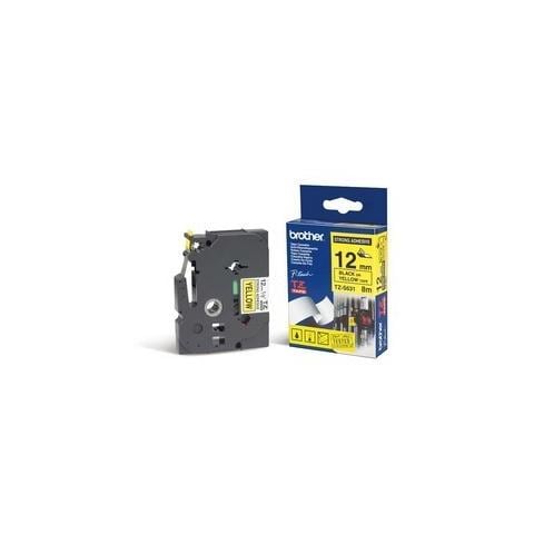 Nastro per Etichettatrice Formato 12 mm x 8 m Nero e Giallo - Foto 1