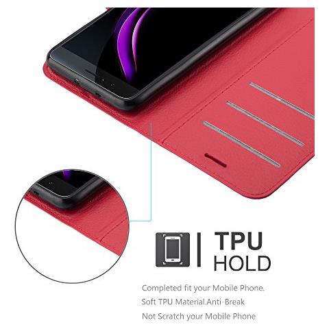 Cadorabo Custodia Compatibile Con Honor 8 In Rosso Carminio - Coperchio Protettiva Con Chiusura Magnetica, Funzione Stand E Tasca Per Le Carte - Foto 8
