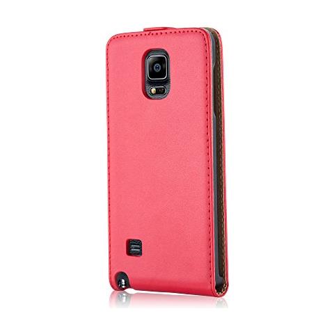 Custodia Compatibile Con Samsung Galaxy Note 4 In Rosso Chili - Coperchio Protettivo In Design Flip Realizzato In Finta Pelle Liscia - Foto 2