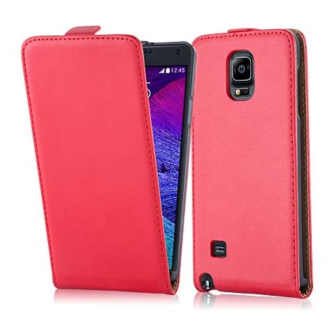 Custodia Compatibile Con Samsung Galaxy Note 4 In Rosso Chili - Coperchio Protettivo In Design Flip Realizzato In Finta Pelle Liscia - Foto 1