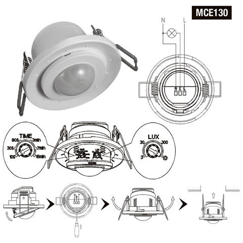 Rilevatore Movimento Sensore Pir 360 Gradi Energy 220-240v / Ac - Foto 2