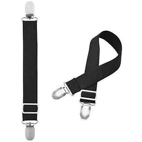 Letto Regolabile Foglio Fissaggio Bretelle Fornita Clip Sheet Scheda Giarrettiere Pinze In Foglia Con Supporto Elastico Cinghie Nero (4 Pacchetti Set) - Foto 2