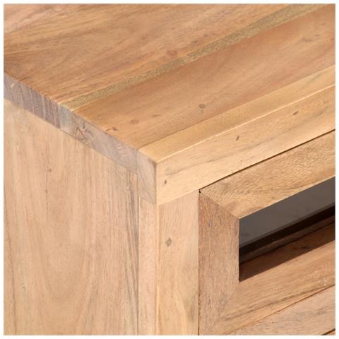 Mobile Porta Tv 110x30x40 Cm In Legno Massello Di Acacia - Foto 10