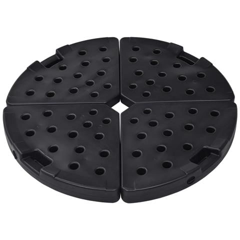 Base per Ombrellone a Forma di Ventaglio 4 pz Nero - Foto 2