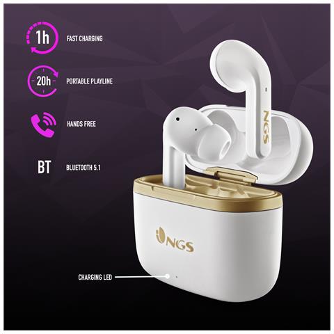 ARTICATROPHYWHITE NGS Auricolari Artica Trophy inEar Bluetooth TWS ANC Touch Bianca - Foto 5