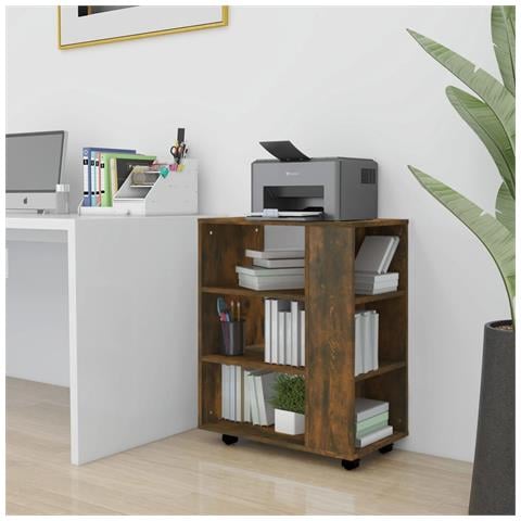 Armadietto Con Ruote Rovere Fumo 60x35x75 Cm Legno Multistrato - Foto 6