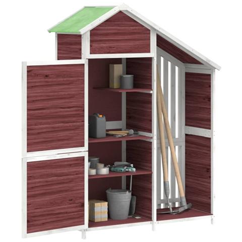 Rimessa Da Giardino Moka 120x53,5x170 Cm Legno Massello Di Pino - Foto 2