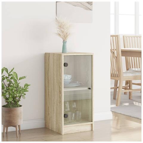 Mobile Con Ante In Vetro Rovere Sonoma 35x37x75,5 Cm - Foto 3