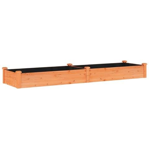 Fioriera Giardino Con Fodera Marrone 240x60x25cm Massello Abete - Foto 2