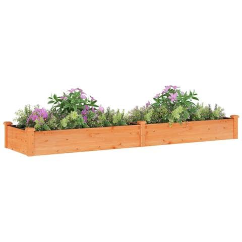 Fioriera Giardino Con Fodera Marrone 240x60x25cm Massello Abete - Foto 3