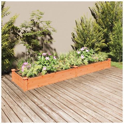 Fioriera Giardino Con Fodera Marrone 240x60x25cm Massello Abete - Foto 1
