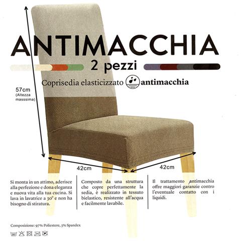 Coppia Coprisedia Con Schienale Antimacchia In Tinta Unita Modello Easy Sassi - Foto 2